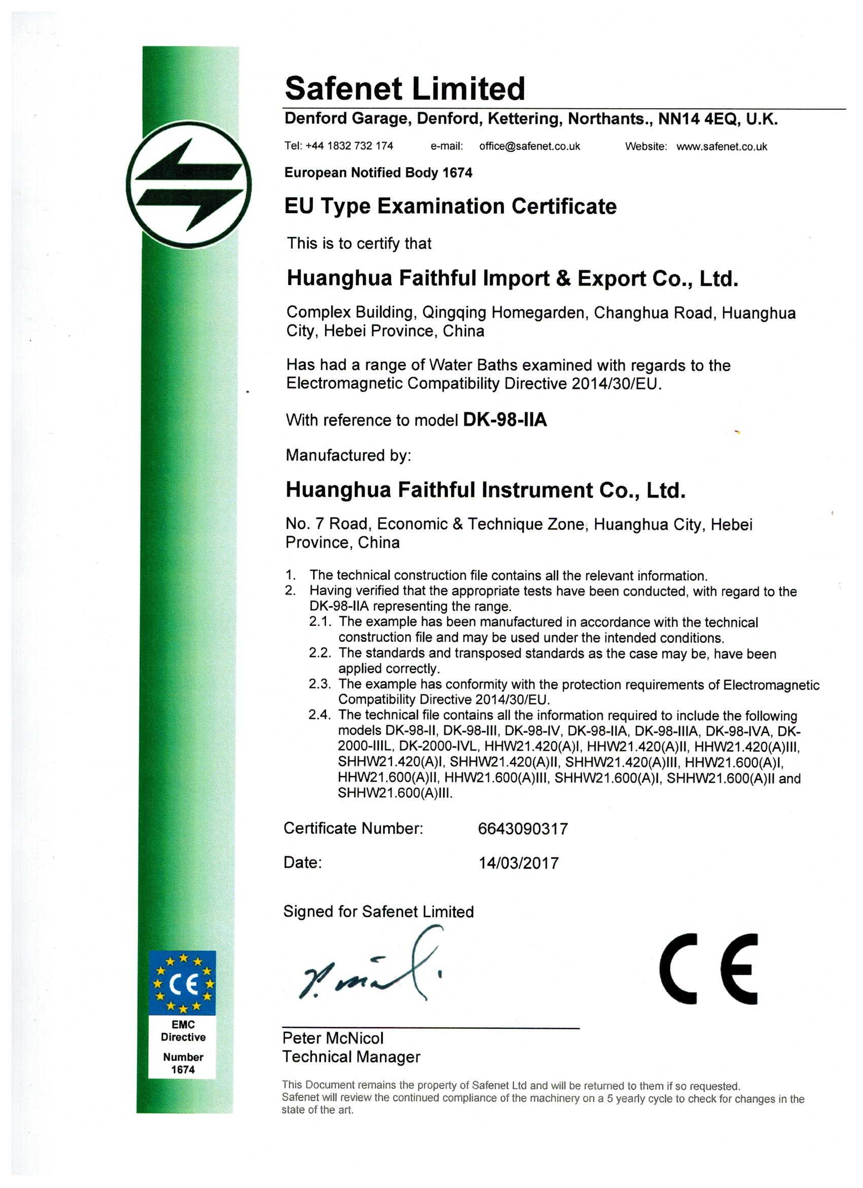 CE for Water Bath EMC