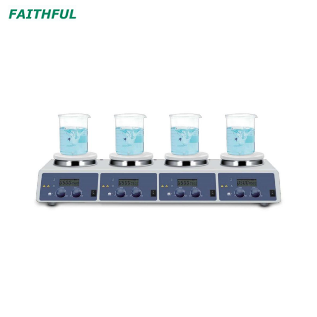 LCD 4-Channel Digital Magnetic Hotplate Stirrer