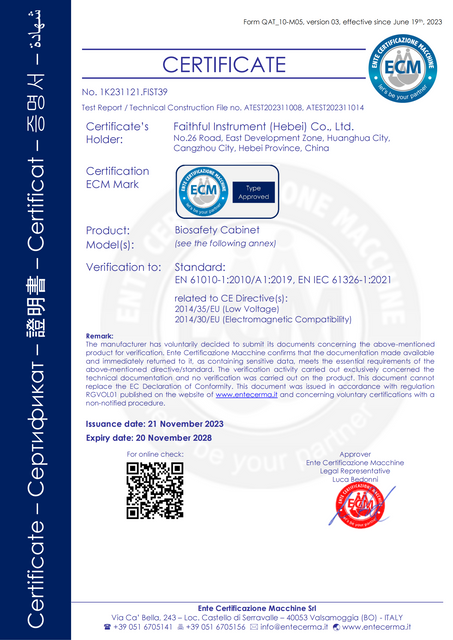 CE Biosafety cabinet LVD EMC_01